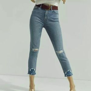 Urban Outfitters BDG Twig High Rise Jean - Distressed Double Cuff Wash